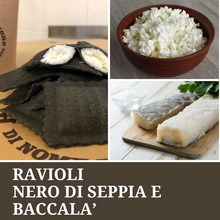 Carica l&#39;immagine nel visualizzatore di Gallery, Ravioli Neri al Baccalà (€/etto) - Pastificio Buono
