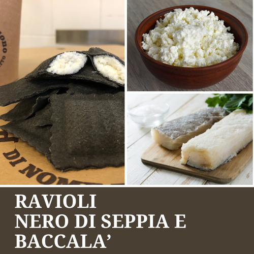 Ravioli Neri al Baccalà (€/etto) - Pastificio Buono