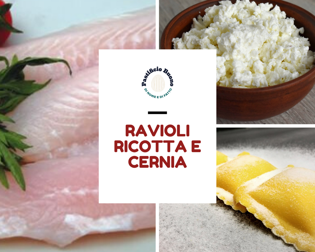 Ravioli Ricotta e Cernia (€/etto) - Pastificio Buono